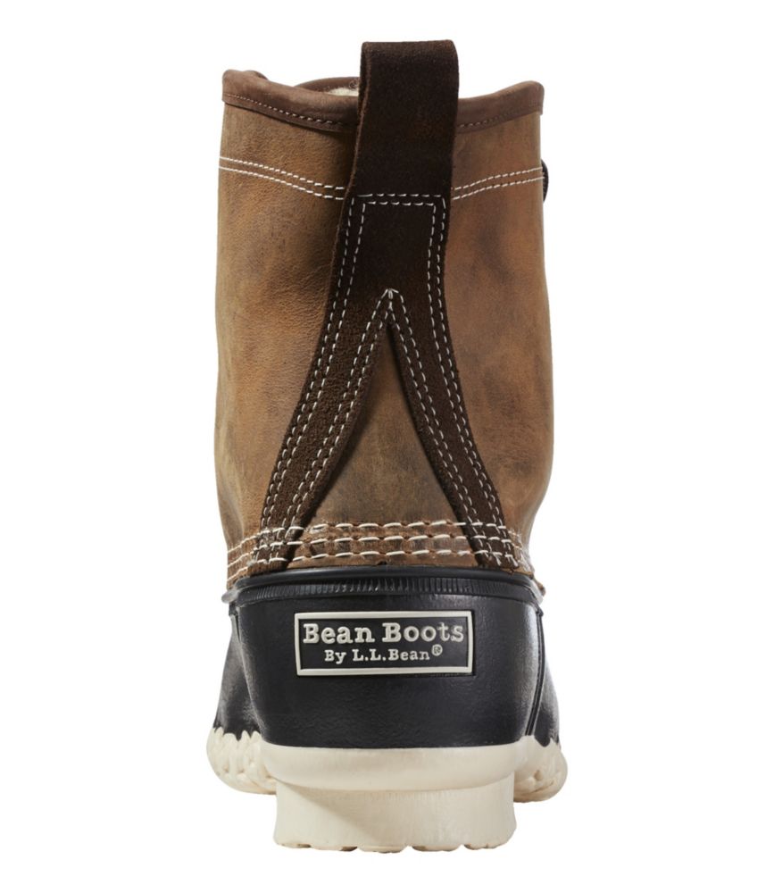 Men's Bean Boots, 8" Limited Edition Shearling-Lined Insulated, Dark Earth/Black/Natural, small image number 3