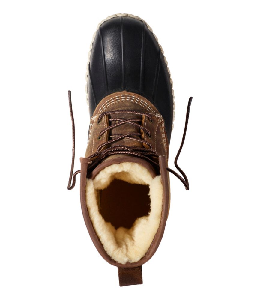 Men's Bean Boots, 8" Limited Edition Shearling-Lined Insulated, Dark Earth/Black/Natural, small image number 4