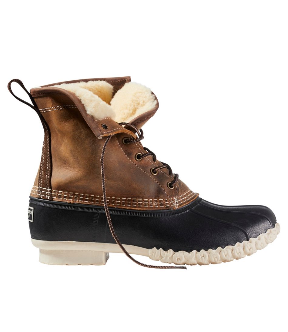 Men's Bean Boots, 8" Shearling-Lined