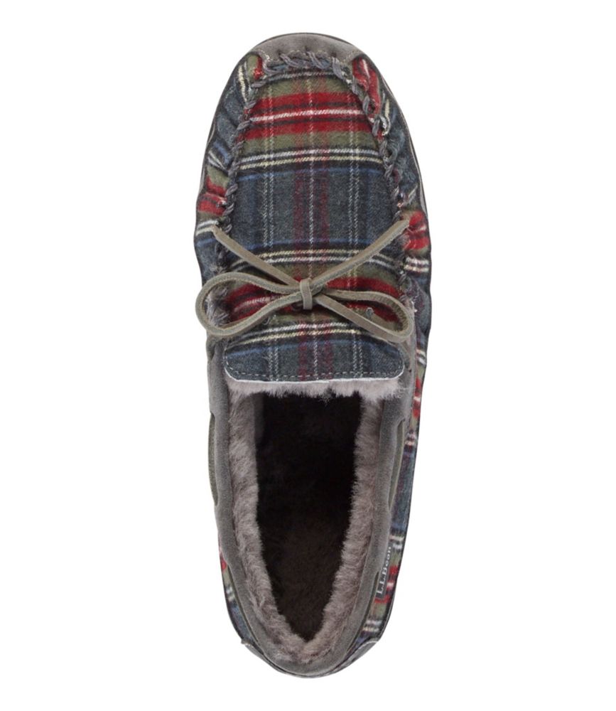 plaid moccasin slippers