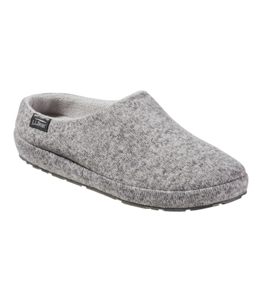 Women's Sweater Fleece Slipper Scuff, Gray Heather, small image number 7