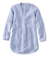 Women's Premium Washable Linen Shirt, Splitneck Tunic Long-Sleeve