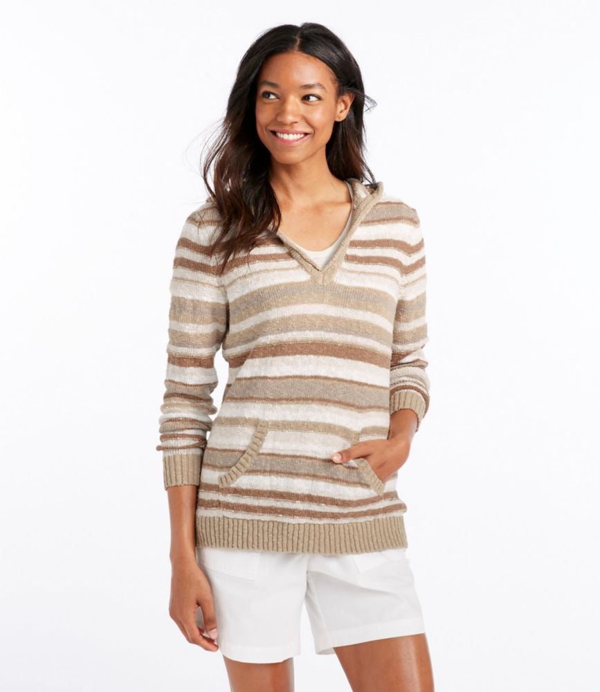 Women's Midweight Cotton Slub Hooded Pullover, Stripe