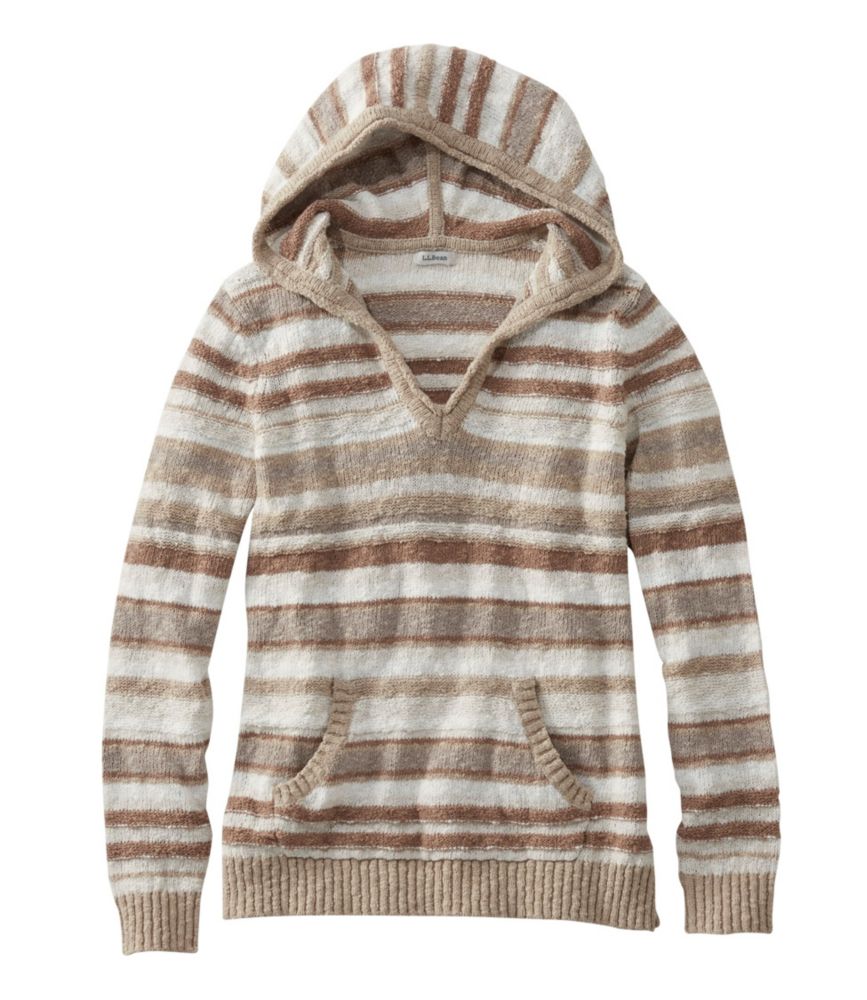 Women's Midweight Cotton Slub Hooded Pullover, Stripe