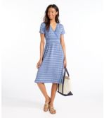 Women's Summer Knit Dress, Short-Sleeve Pebble Stripe Print