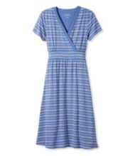 Women's Summer Knit Dress, Short-Sleeve Pebble Stripe Print