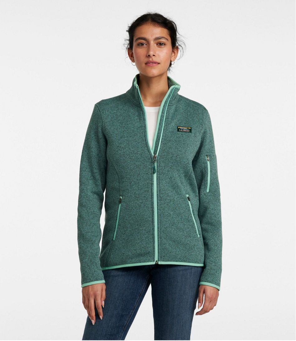 Dolcevida Women's Long Sleeve Sweater Fleece Zip Up Speckled Jacket with Pockets 