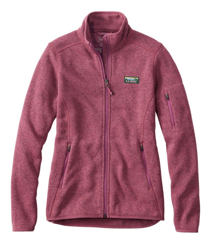 Women's L.L.Bean Sweater Fleece Full-Zip Jacket, Dark Plum Rose, small image number 1