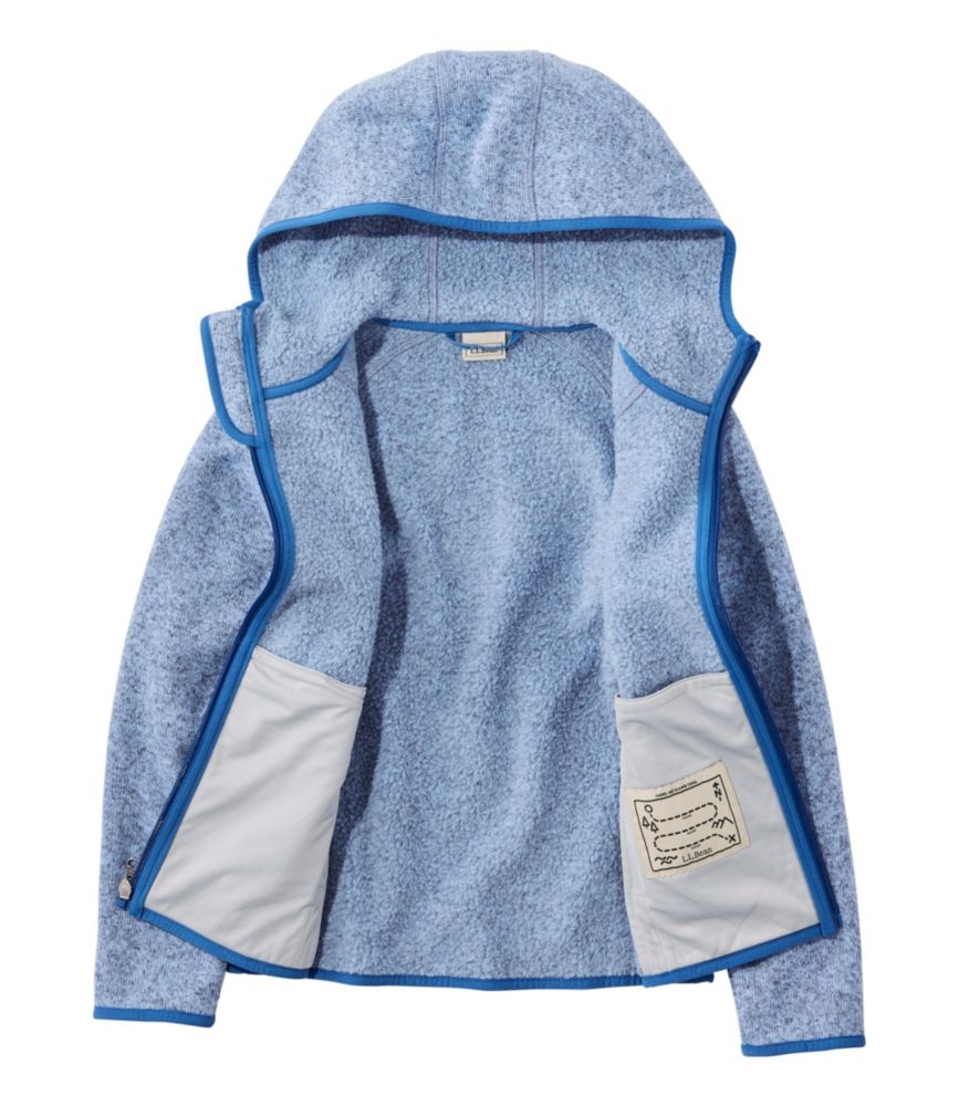 Kids' L.L.Bean Sweater Fleece, Hooded, Bright Navy, small image number 5