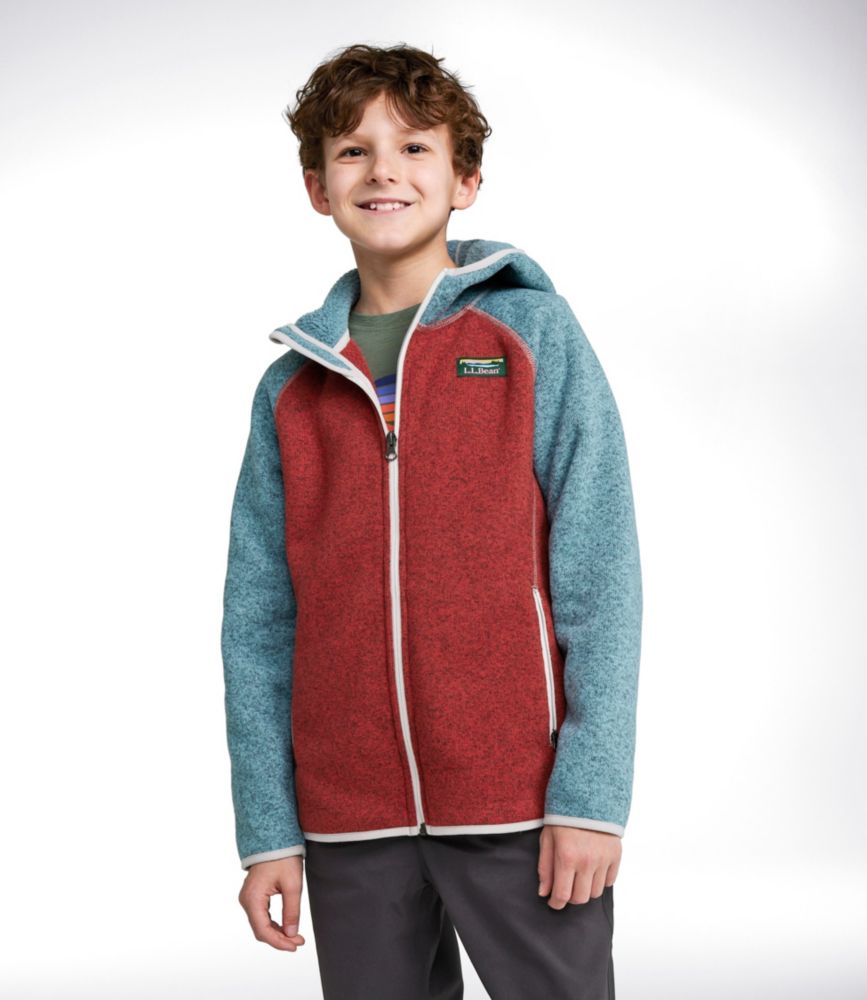 Kids' L.L.Bean's Sweater Fleece, Hooded Colorblock