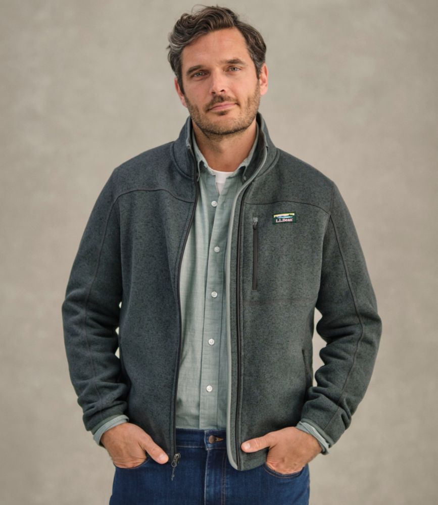Men's L.L.Bean Sweater Fleece Full-Zip Jacket, Bright Navy, small image number 9