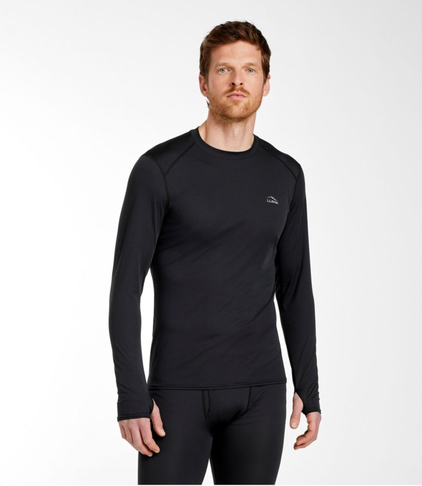 Men's L.L.Bean Lightweight Crew Base Layer, Long Sleeve, Black, small image number 2