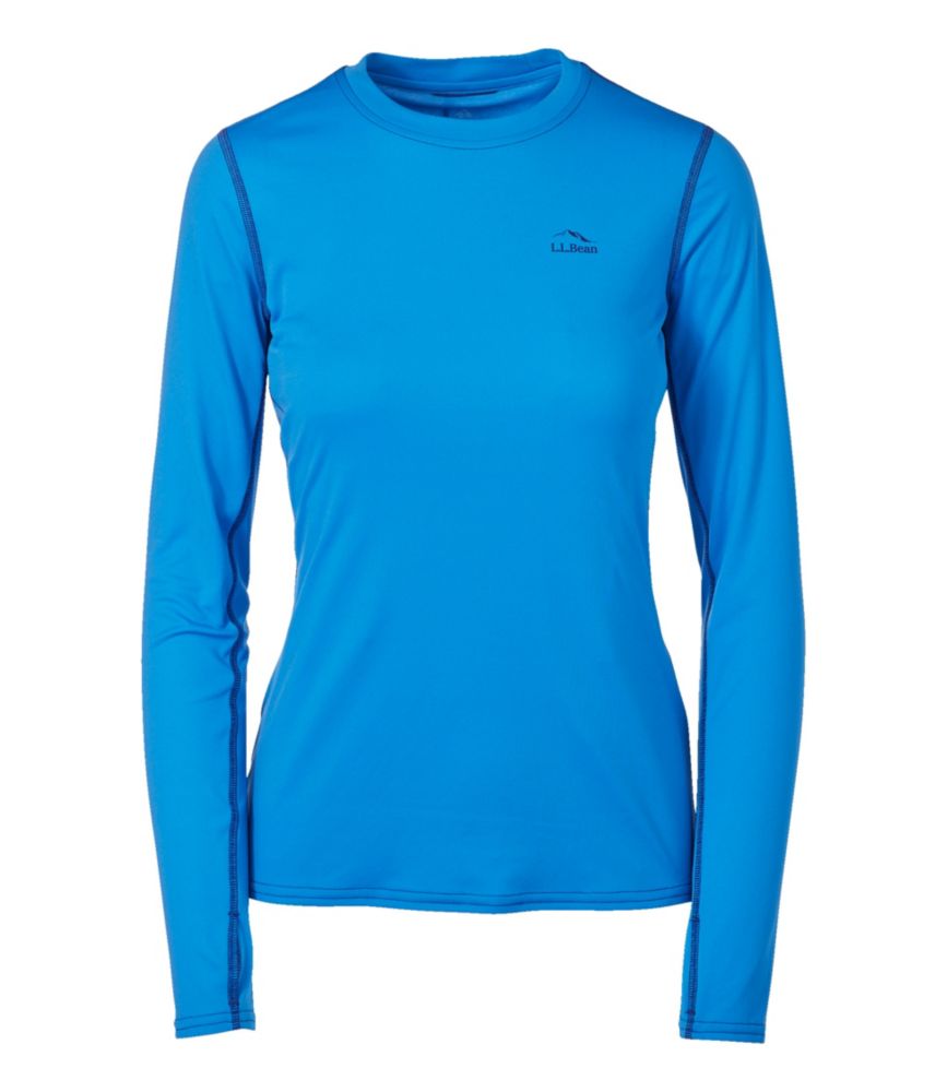 Women's L.L.Bean Lightweight Crew Base Layer, Long Sleeve, Medium Blue, small image number 1