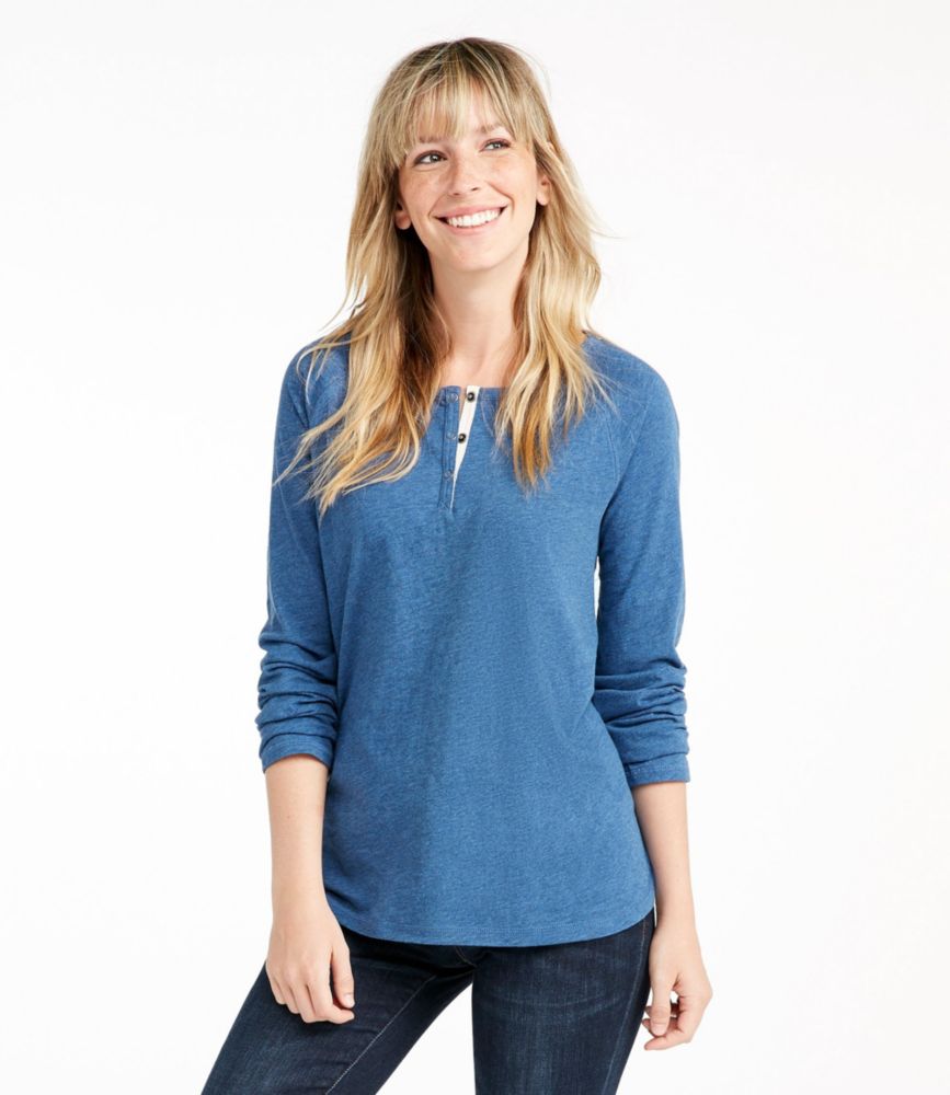 Women's Organic Cotton Tee LongSleeve Henley Shirts & Tops at L.L.Bean