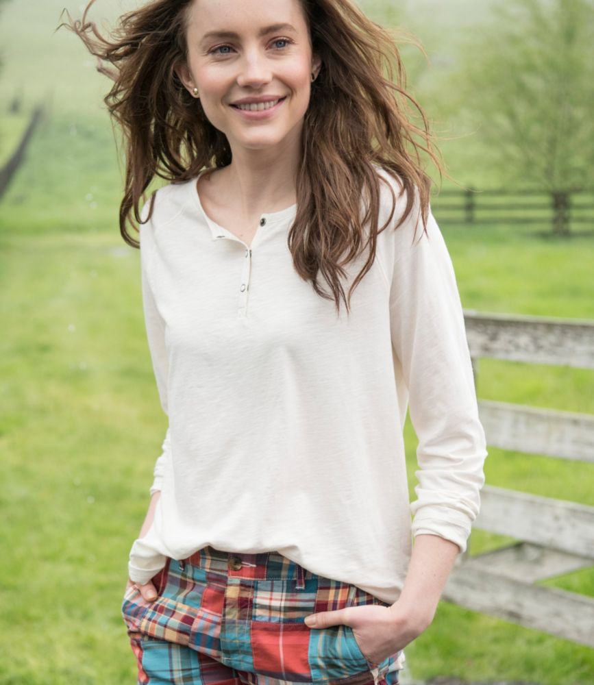 Women's Organic Cotton Tee LongSleeve Henley Shirts & Tops at L.L.Bean