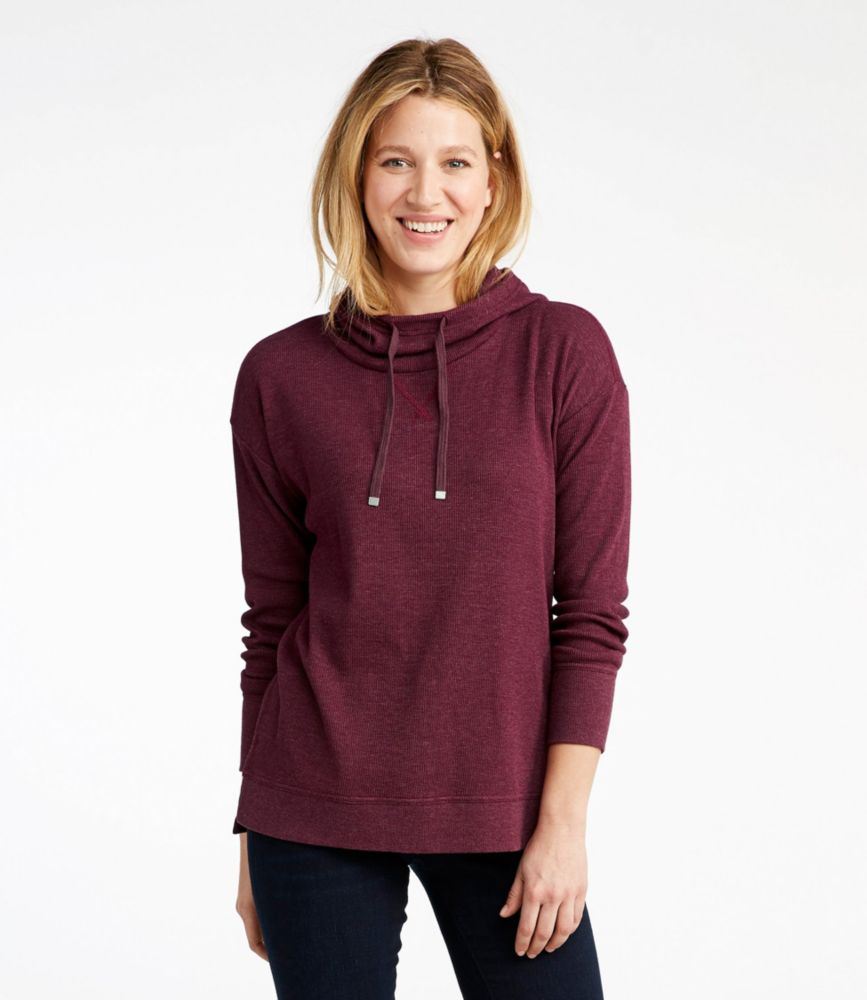 women's waffle knit hoodie