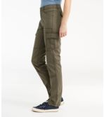 Women's Stretch Canvas Cargo Pants, Mid-Rise Straight-Leg