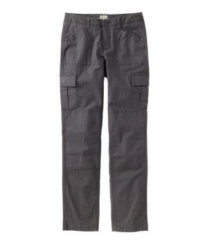 Women's Stretch Canvas Cargo Pants, Mid-Rise Straight-Leg