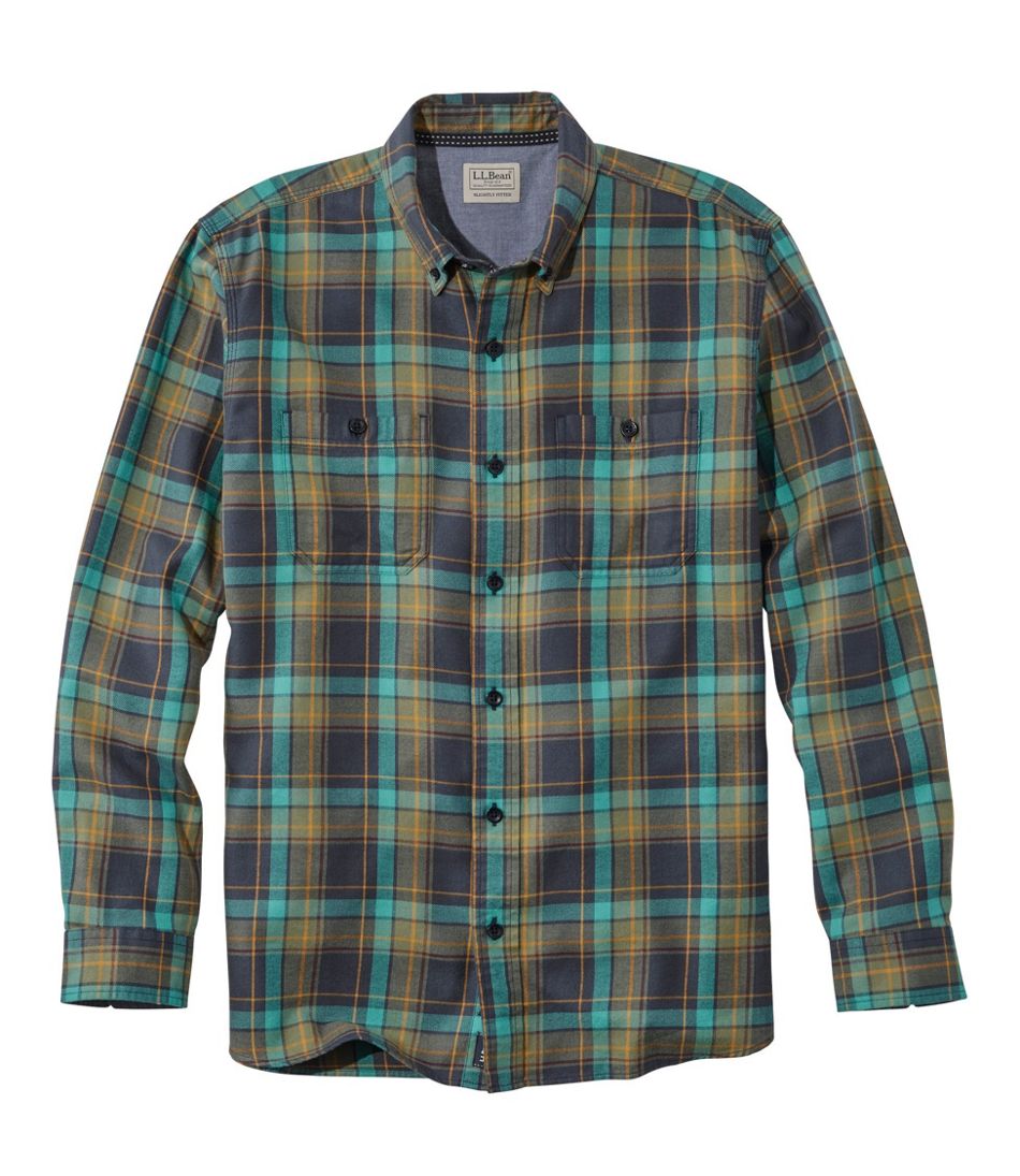 Men's Rangeley Flannel Shirt, Long-Sleeve, Slightly Fitted, Plaid