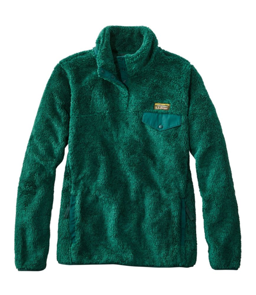 Women's L.L.Bean Hi-Pile Fleece Pullover, Dark Pine Heather/Dark Pine, small image number 1