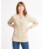 Women's Signature Cotton Fisherman Sweater, V-Neck Tunic