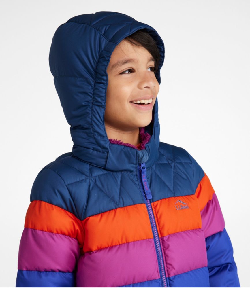 Kids' Bean's Down Jacket, Colorblock, Pink Berry, small image number 4