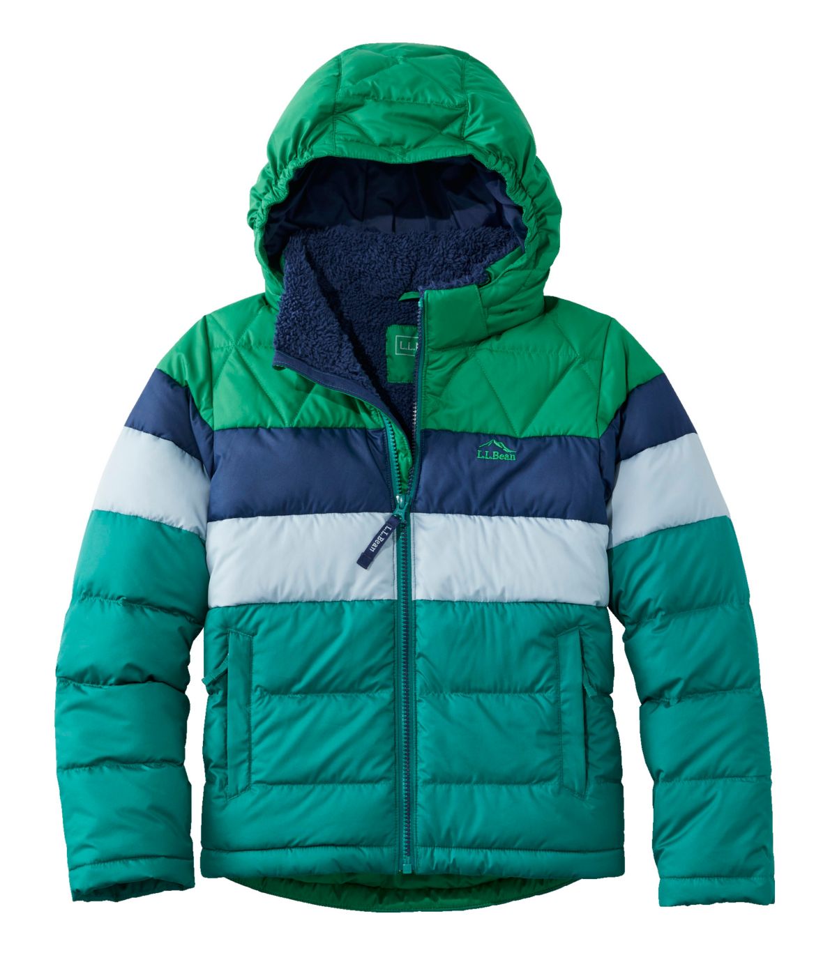 Kids' Bean's Down Jacket, Colorblock