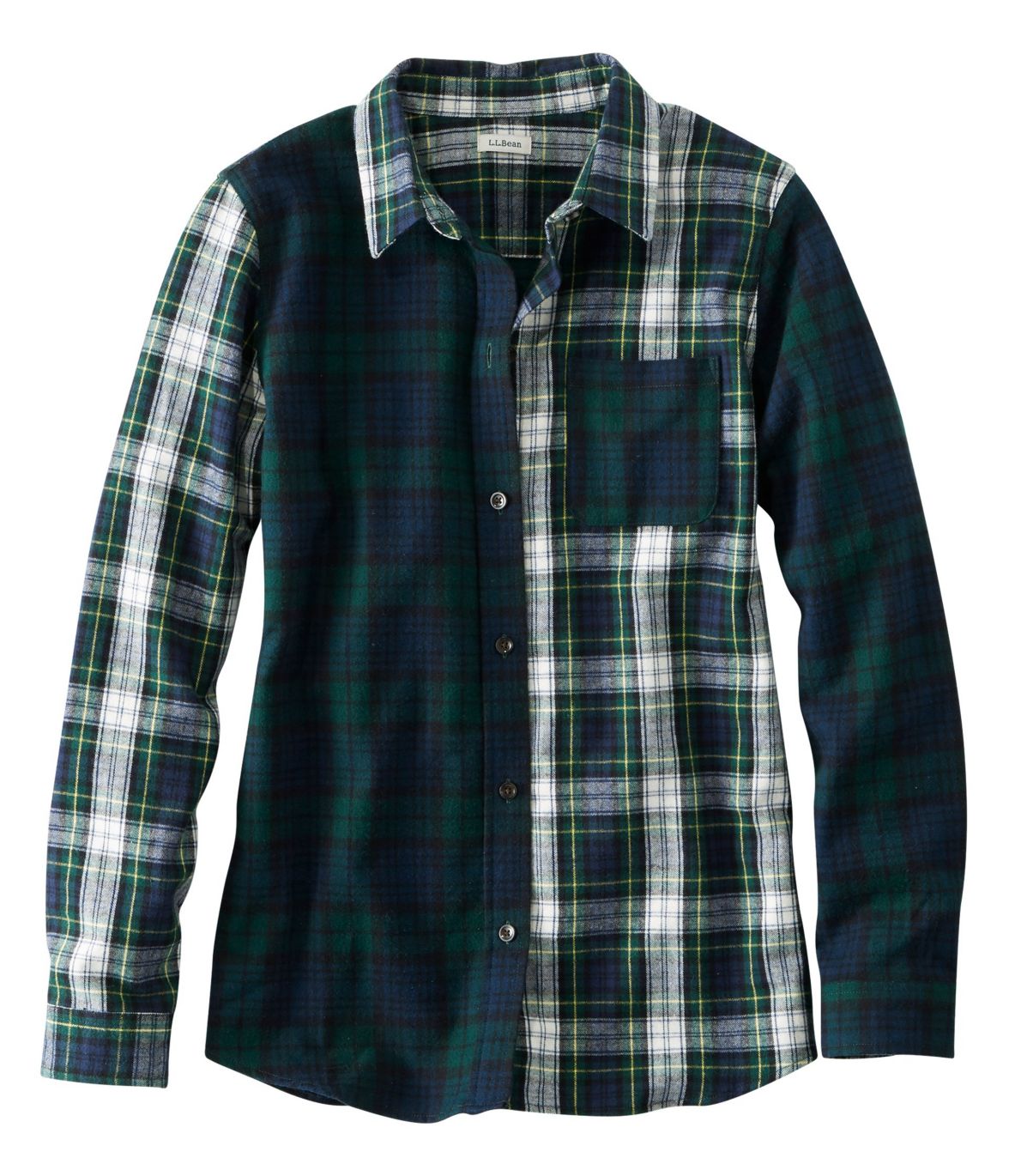 Scotch Plaid Flannel Shirt, Relaxed Colorblock
