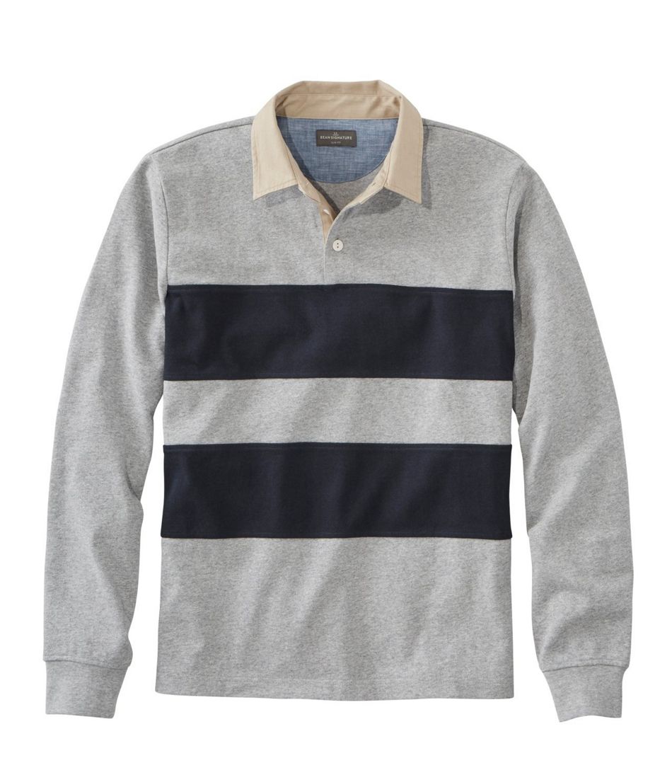 Men's Signature Classic Rugby Shirt, Long-Sleeve Stripe | Shirts & Tops ...