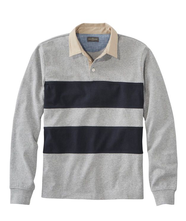 Men's Signature Classic Rugby Shirt, Long-Sleeve Stripe at L.L. Bean