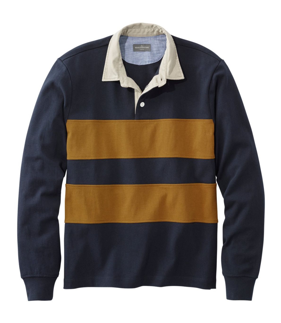 Men's Signature Classic Rugby Shirt, Long-Sleeve Stripe