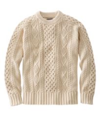 Men's Wicked Soft Cotton/Cashmere Sweater, Crewneck, Intarsia Classic Navy Fair Isle Medium, Cotton Blend | L.L.Bean