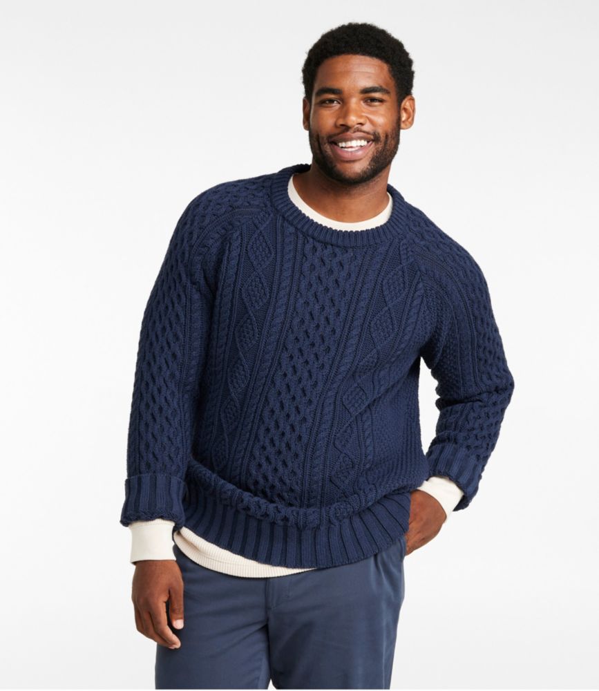 Hot fisherman cable knit sweater mens Sale