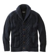 Men's Signature Cotton Fisherman Sweater, Shawl-Collar Cardigan ...