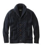 Men's Signature Cotton Fisherman Sweater, Shawl-Collar Cardigan