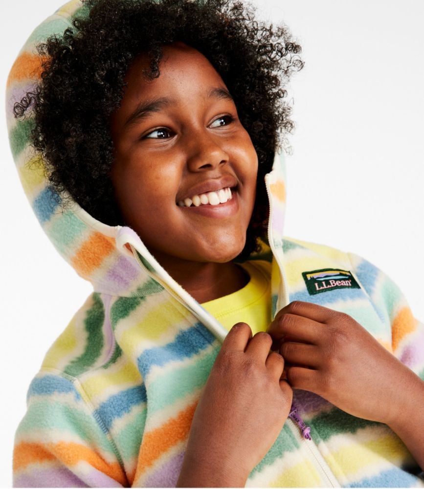 Kids' Mountain Classic Fleece, Hooded, Print, Cream Multi Stripe, small image number 4