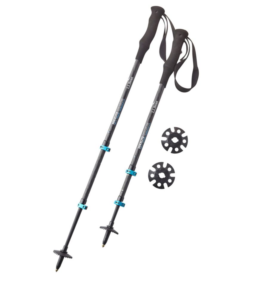 Women's Hikelite 4 Season Carbon Compact Hiking Poles, Carbon Matte/Blue Transparent, small image number 1