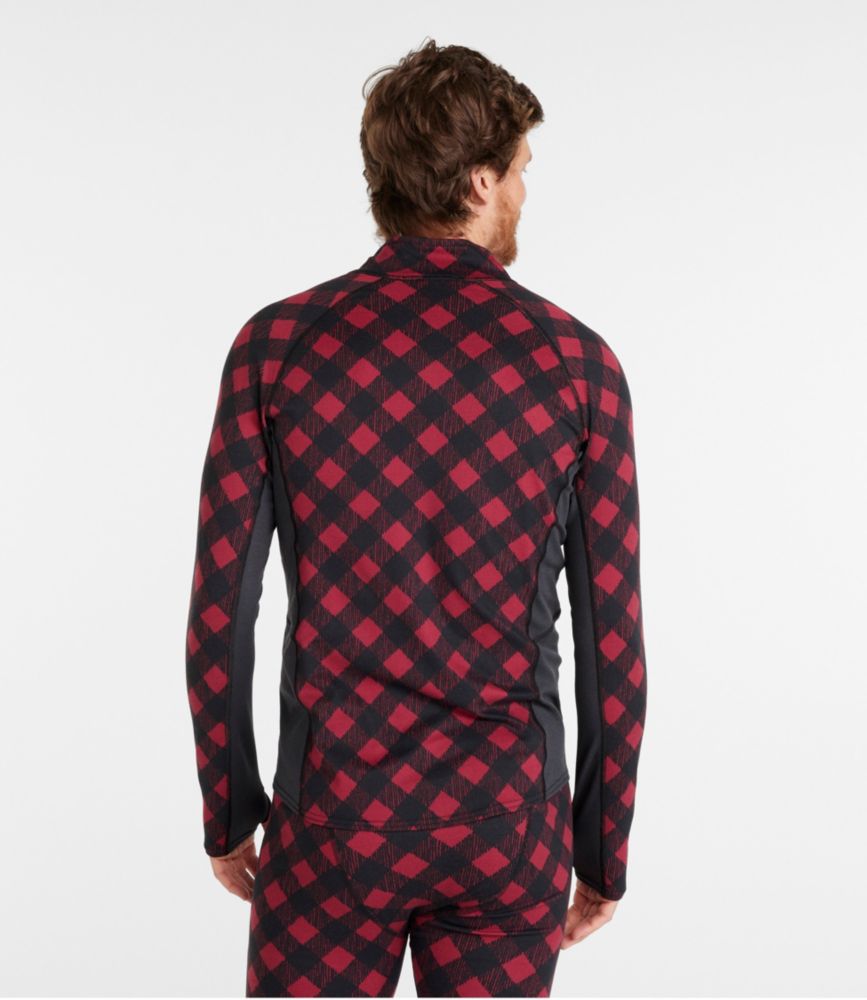 Men's L.L.Bean Midweight Base Layer, 1/4 Zip, Print, , small image number 3