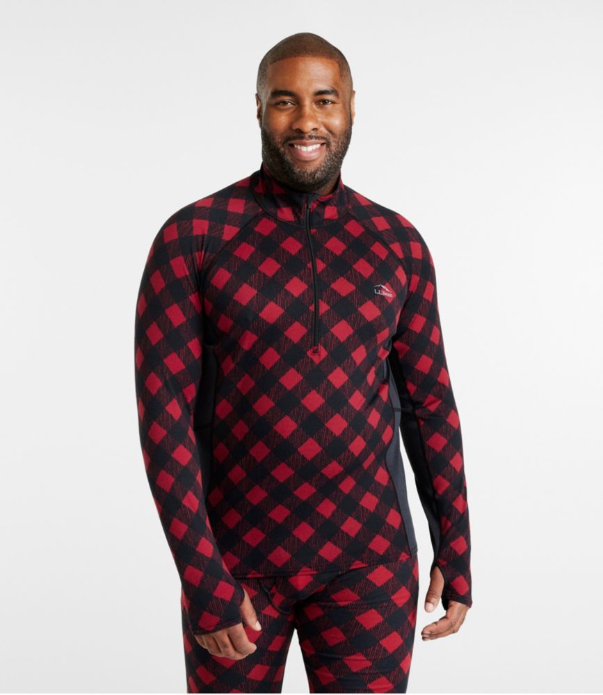 Men's L.L.Bean Midweight Base Layer, 1/4 Zip, Print, , small image number 4