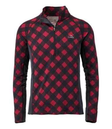 Men's L.L.Bean Midweight Base Layer, 1/4 Zip, Print