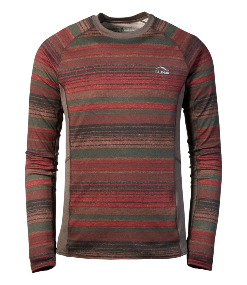 Men's L.L.Bean Midweight Base Layer Crew, Long Sleeve, Print | Base ...