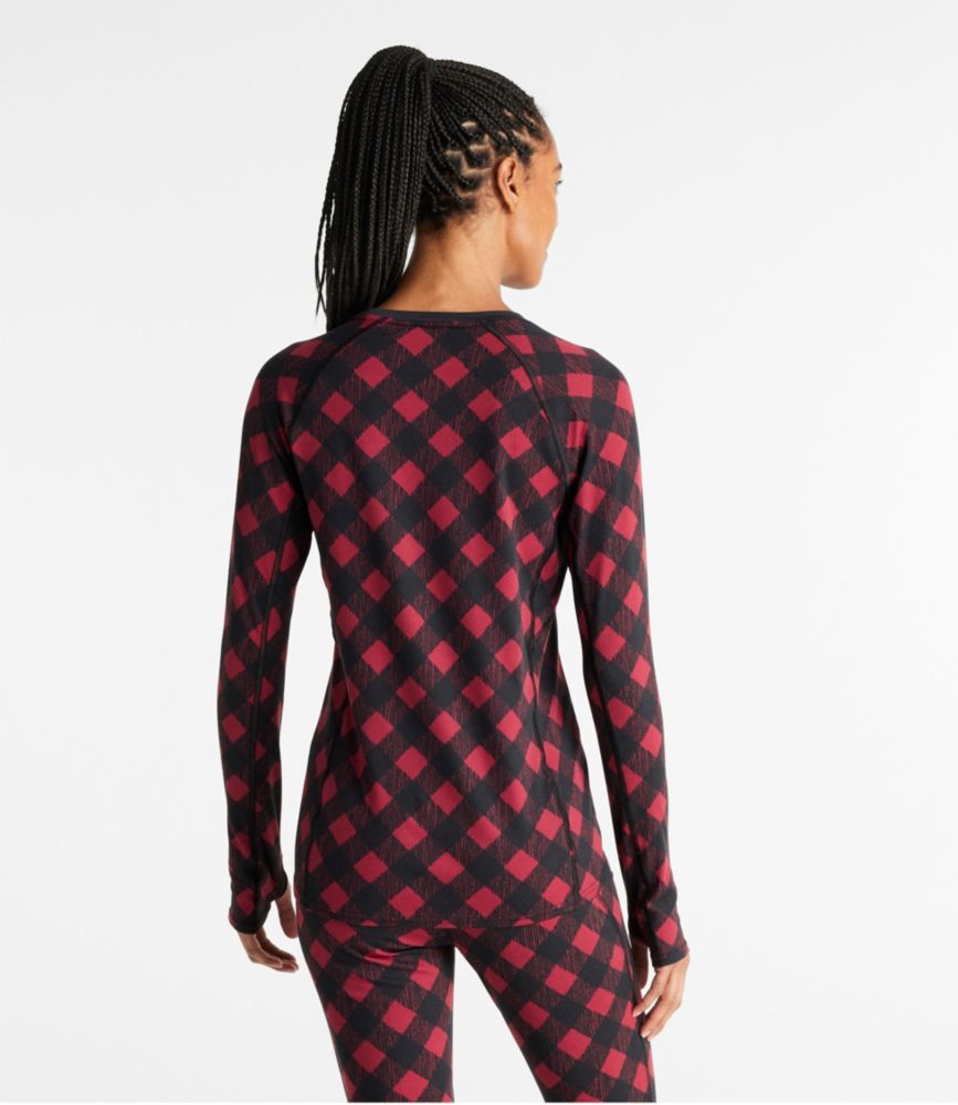 Women's L.L.Bean Midweight Crew Base Layer, Long Sleeve, Print | Base ...