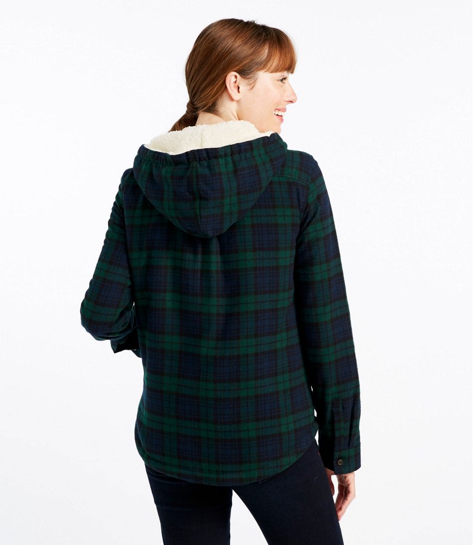 Women's Scotch Plaid Flannel Shirt, Sherpa-Lined Zip Hoodie | Shirts &  Button-Downs at L.L.Bean