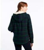 Women's Scotch Plaid Flannel Shirt, Sherpa-Lined Zip Hoodie