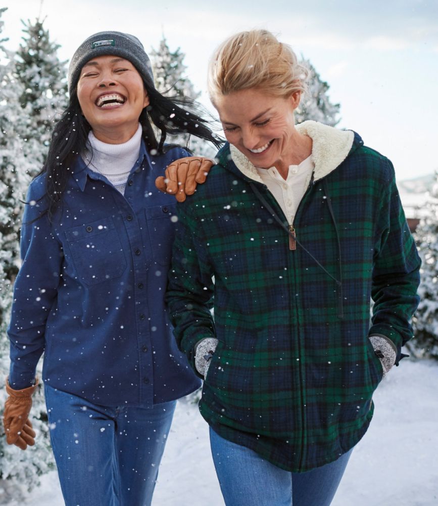 Ll bean plaid hoodie sale