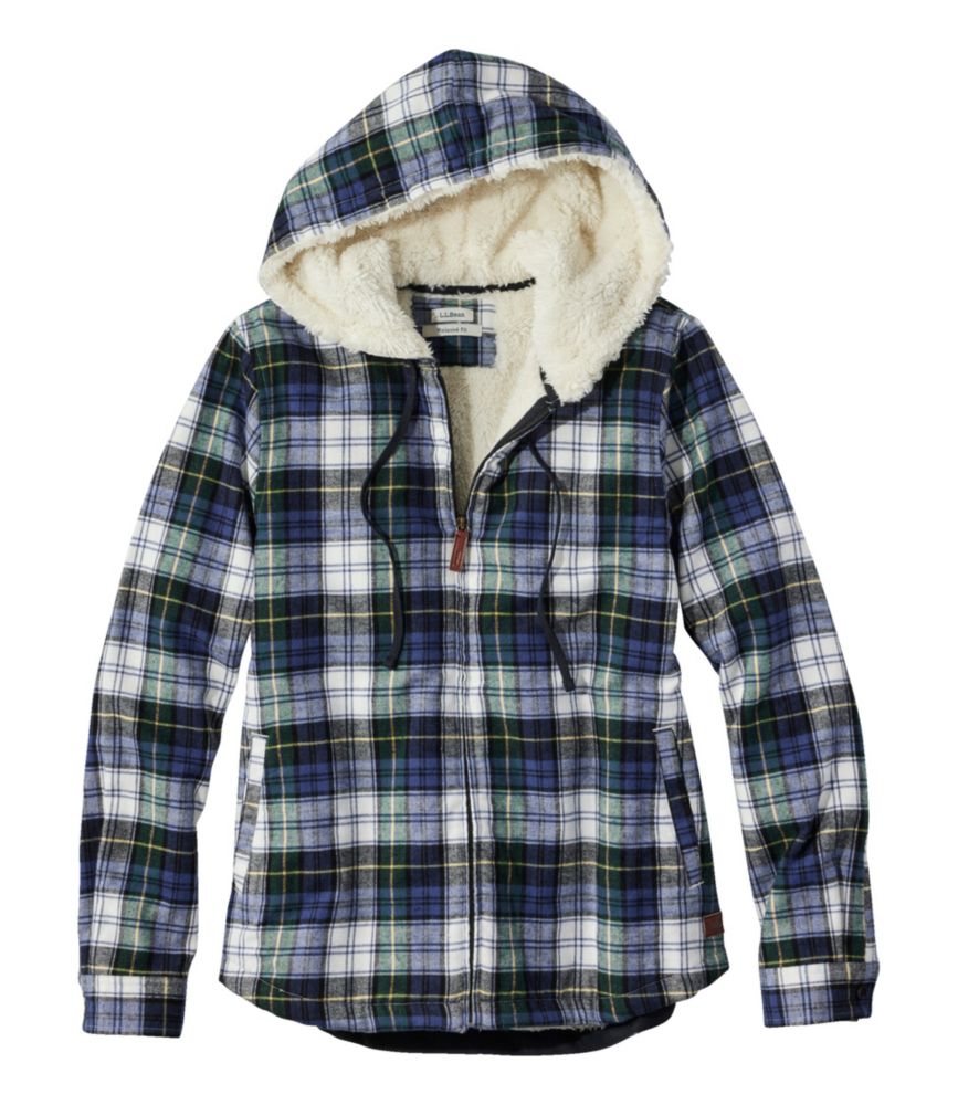 Quilted flannel shirt with zipper best sale