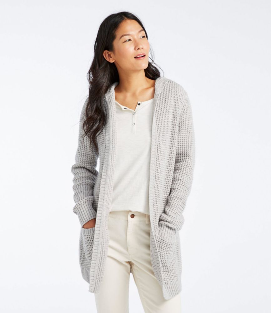 hooded pocket open cardigan