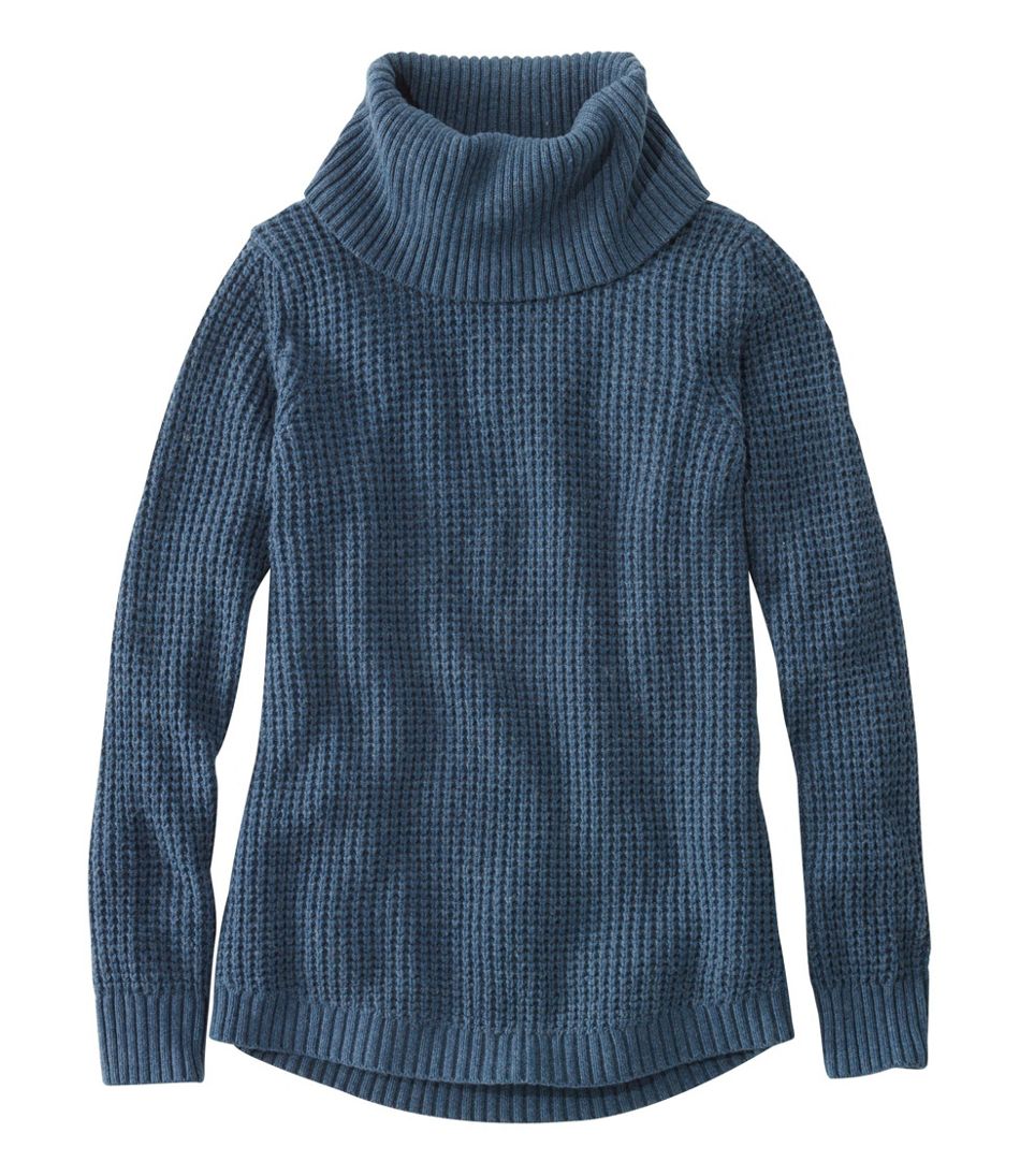 Women's Waffle-Stitch Sweater, Cowlneck Pullover | Sweaters at L.L.Bean