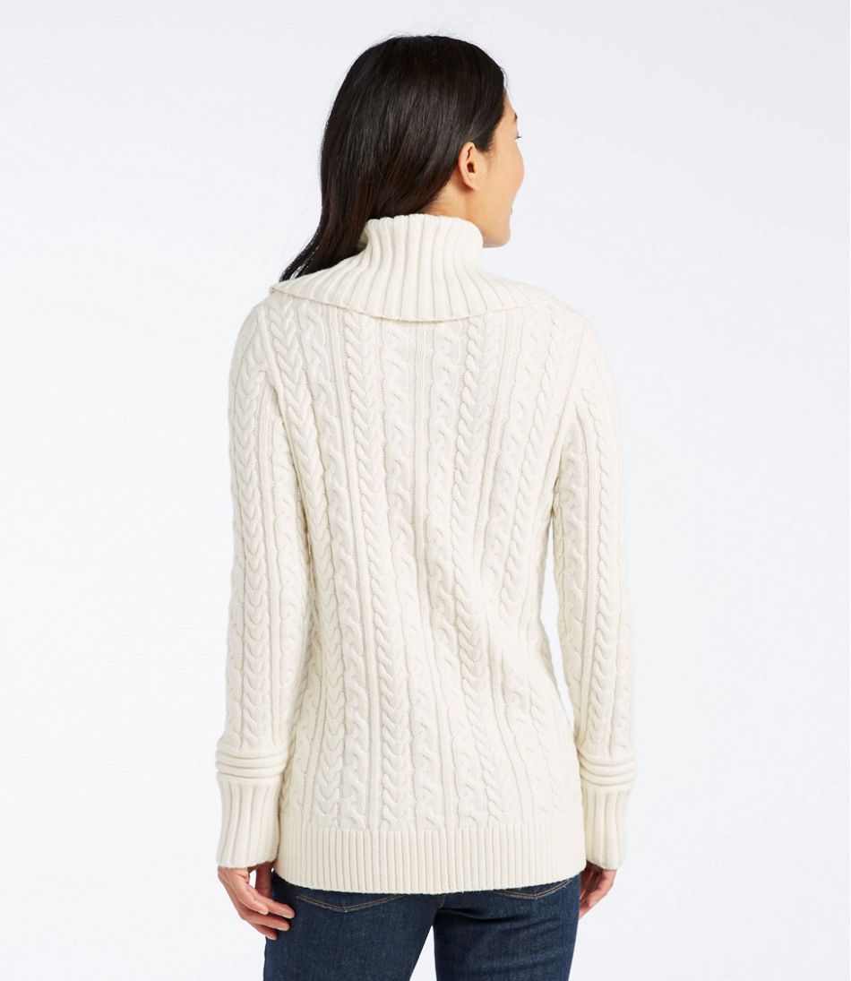 Women's Fisherman's Mixed-Stitch Sweater, Cowlneck | Sweaters at L.L.Bean
