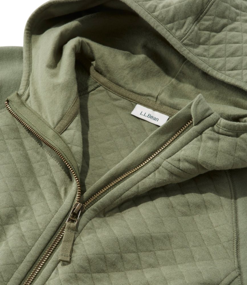 quilted hooded sweatshirt